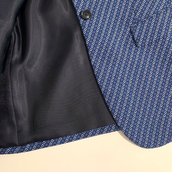 Banana Republic Womens Blue Patterned Blazer Size 6 Business Casual - Picture 12 of 14